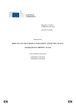 EUROPEAN COMMISSION Brussels, 2.12.2015 COM(2015) 595