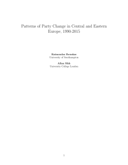 Patterns of Party Change in Central and Eastern Europe, 1990-2015