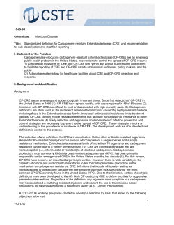 Standardized definition for Carbapenem