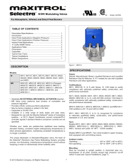 DESCRIPTION M/MR Modulating Valves TABLE OF CONTENTS