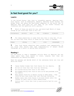 Is fast food good for you