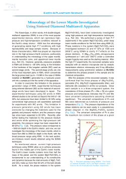 Mineralogy of the Lower Mantle Investigated Using - SPring-8