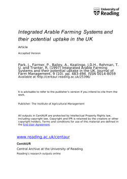 Integrated Arable Farming Systems and their potential uptake