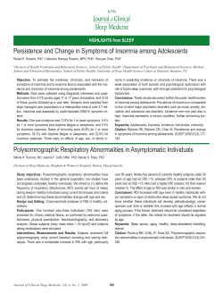 Persistence and Change in Symptoms of Insomnia among