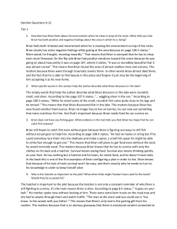 Hatchet Questions 9-12