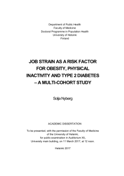 job strain as a risk factor for obesity, physical inactivity and