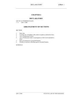 Declaratory Act - Bahamas Legislation