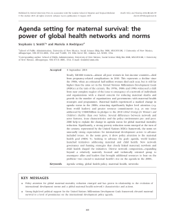 Agenda setting for maternal survival: the power of global health
