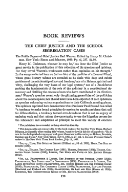 The Chief Justice and the School Segregation Cases