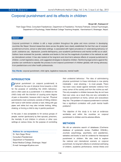 Corporal punishment and its effects in children