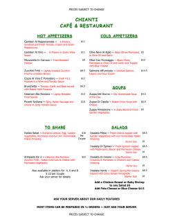 Chianti Whyte Menu