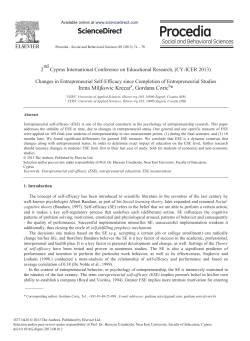 Changes in Entrepreneurial Self-efficacy since Completion of