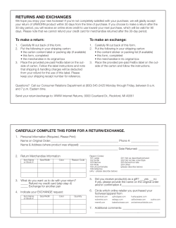 RETURNS AND EXCHANGES