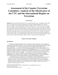 Assessment of the Counter-Terrorism Committee: Analysis of the