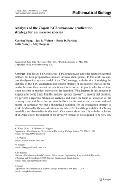 Analysis of the Trojan Y-chromosome eradication - Math-UMN