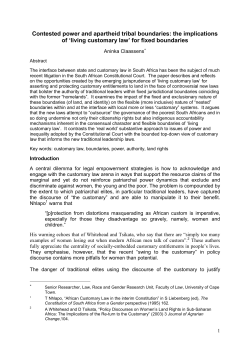 living customary law - Digital Library Of The Commons