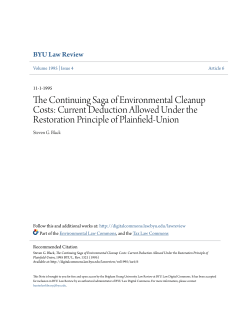The Continuing Saga of Environmental Cleanup Costs