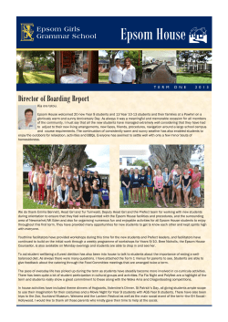 Term 1 2013 - Epsom Girls Grammar School