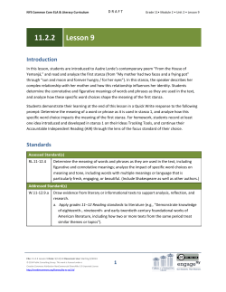 Grade 11 ELA Module 2, Unit 2, Lesson 9