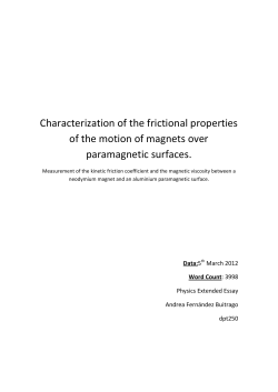 Characterization of the frictional properties of the motion of magnets