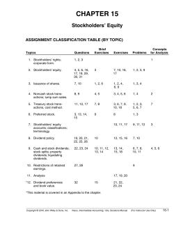 CHAPTER 15 Stockholders` Equity