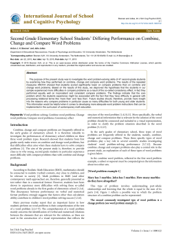 International Journal of School and Cognitive Psychology