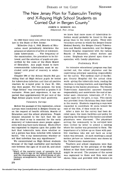 The New Jersey Plan for Tuberculin Testing and X