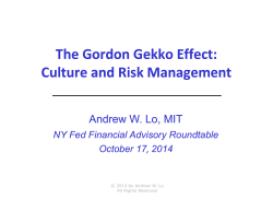 Andrew W. Lo Presentation - Federal Reserve Bank of New York