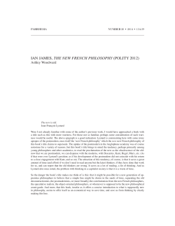 ian james, the new french philosophy (polity 2012)