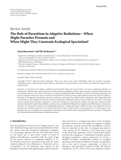 Review Article The Role of Parasitism in Adaptive