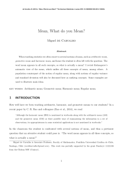 Mean, What do you Mean?