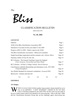 No. 48, 2006 - Bliss Classification Association
