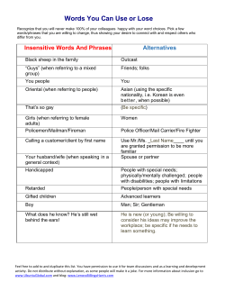Insensitive Words And Phrases Alternatives