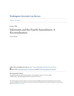 Informants and the Fourth Amendment: A Reconsideration
