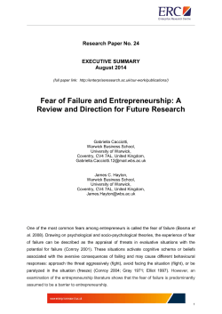 Fear of Failure and Entrepreneurship