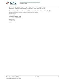 Clifford Odets theatrical materials