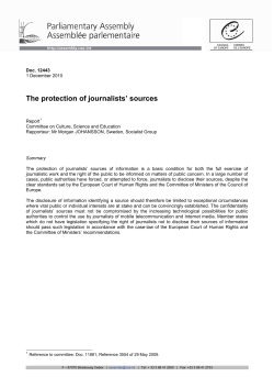 The protection of journalists` sources