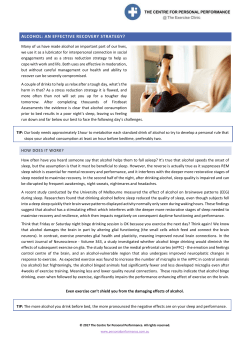 alcohol: an effective recovery strategy?