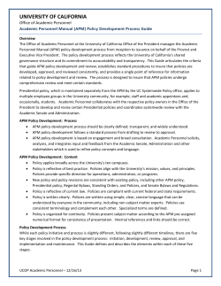 Policy Development Process Guide - University of California | Office