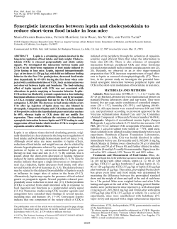 Synergistic interaction between leptin and