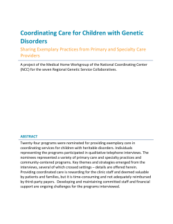 Coordinating Care for Children with Genetic Disorders