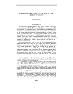 the risk architecture of the third restatement of torts