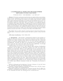 A Mathematical Model for the Hard Sphere Repulsion in Ionic