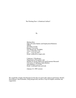 The Working Poor--A Statistical Artifact?