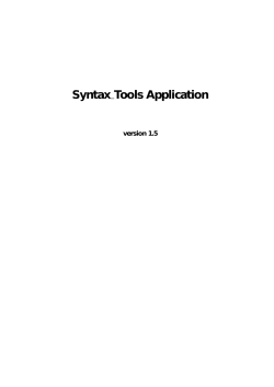 Syntax Tools Application
