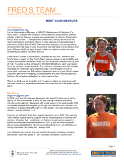 FRED`S TEAM - Memorial Sloan Kettering Cancer Center Giving to