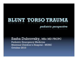 Sasha Dubrovsky, MSc MD FRCPC - Montreal Children`s Hospital