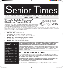 Inside This Issue &ldquo;Powerful Tools for Caregivers&rdquo; Educational