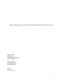 1 Effective Implementation of a Small Scale Building Mounted