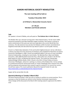 karori historical society newsletter